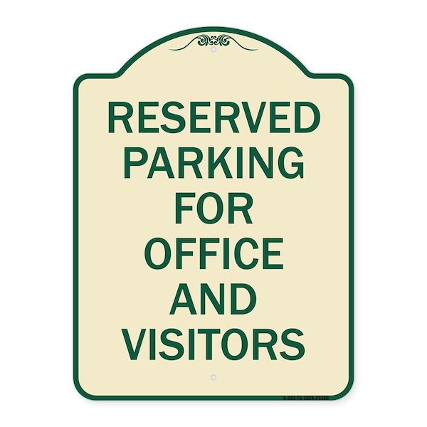 Signmission Parking Reserved Parking for Office and Visitors Heavy-Gauge Aluminum Sign, 24" x 18", TG-1824-23360 A-DES-TG-1824-23360 - main